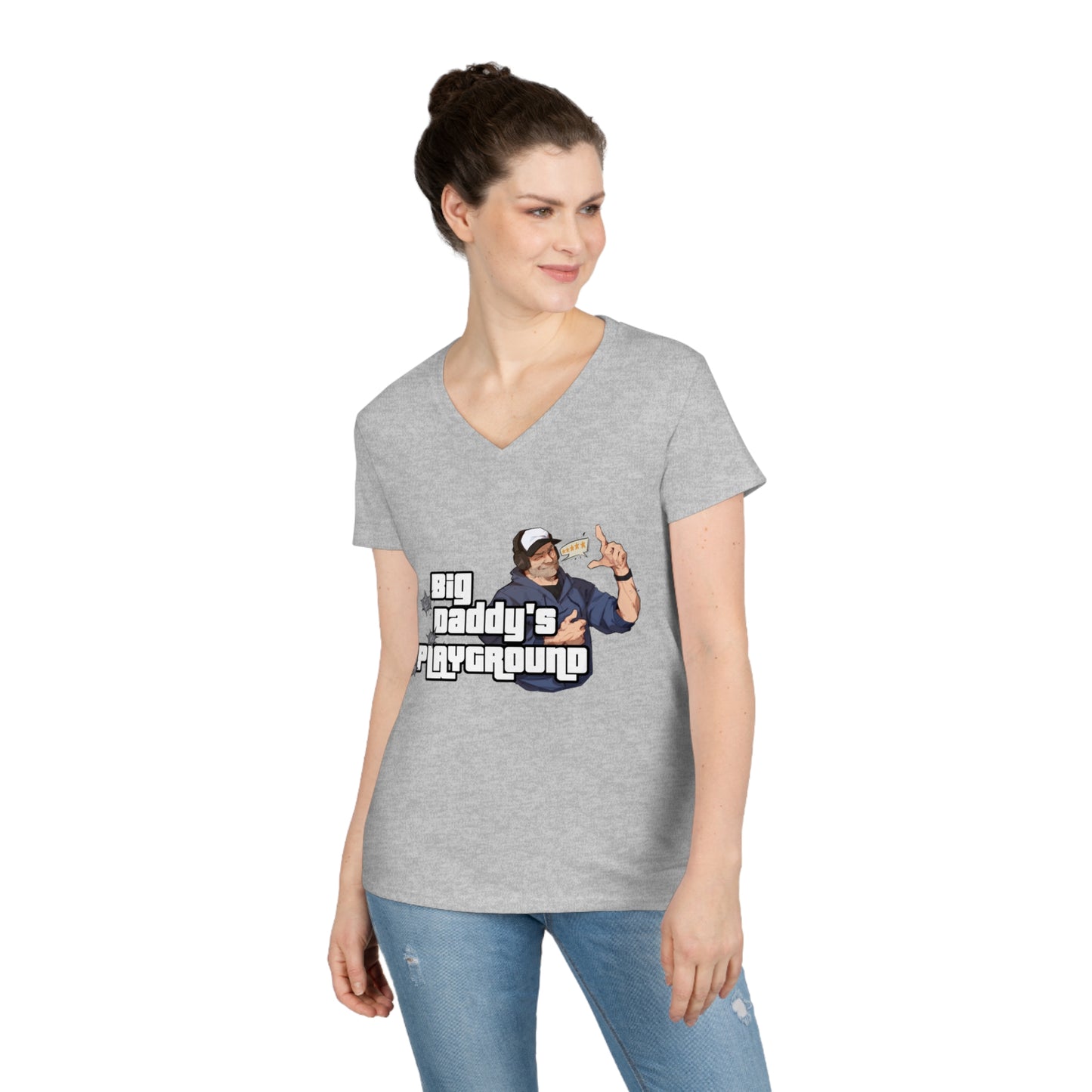 Ned Luke - Big Daddy's Playground (Logo A) Ladies' V-Neck T-Shirt