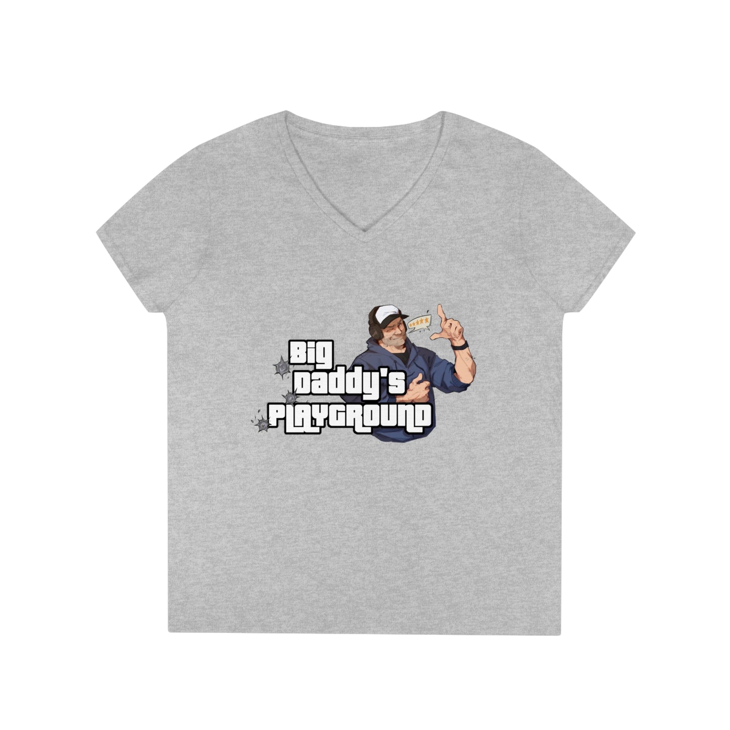 Ned Luke - Big Daddy's Playground (Logo A) Ladies' V-Neck T-Shirt