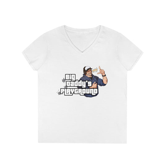 Ned Luke - Big Daddy's Playground (Logo B) Ladies' V-Neck T-Shirt