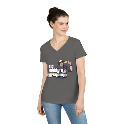 Ned Luke - Big Daddy's Playground (Logo A) Ladies' V-Neck T-Shirt