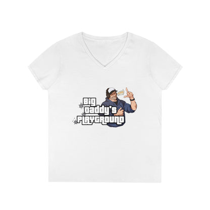 Ned Luke - Big Daddy's Playground (Logo A) Ladies' V-Neck T-Shirt