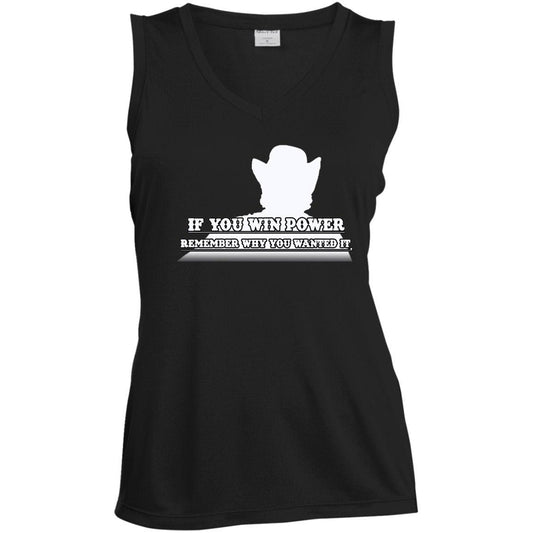 Rob Wiethoff- Power Silhouette w/ Ladies' Sleeveless V-Neck Performance Tee - GtvStore