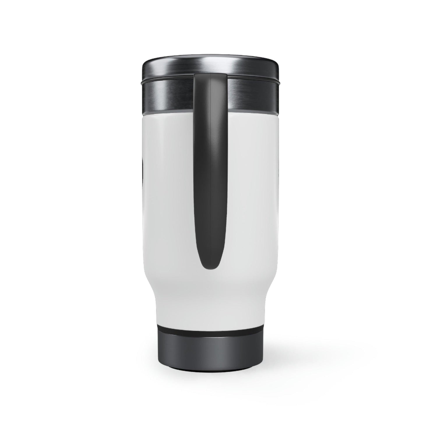 Roger Clark- Eternity White/Stainless Steel Travel Mug with Handle, 14oz - GtvStore