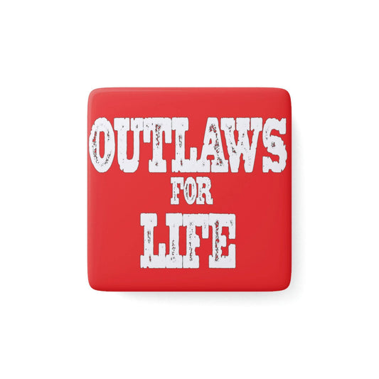 Roger Clark- Outlaws white/Porcelain Magnet, Square - GtvStore