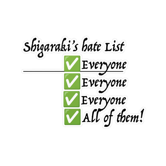 Shigaraki's Hate List Stickers - GtvStore